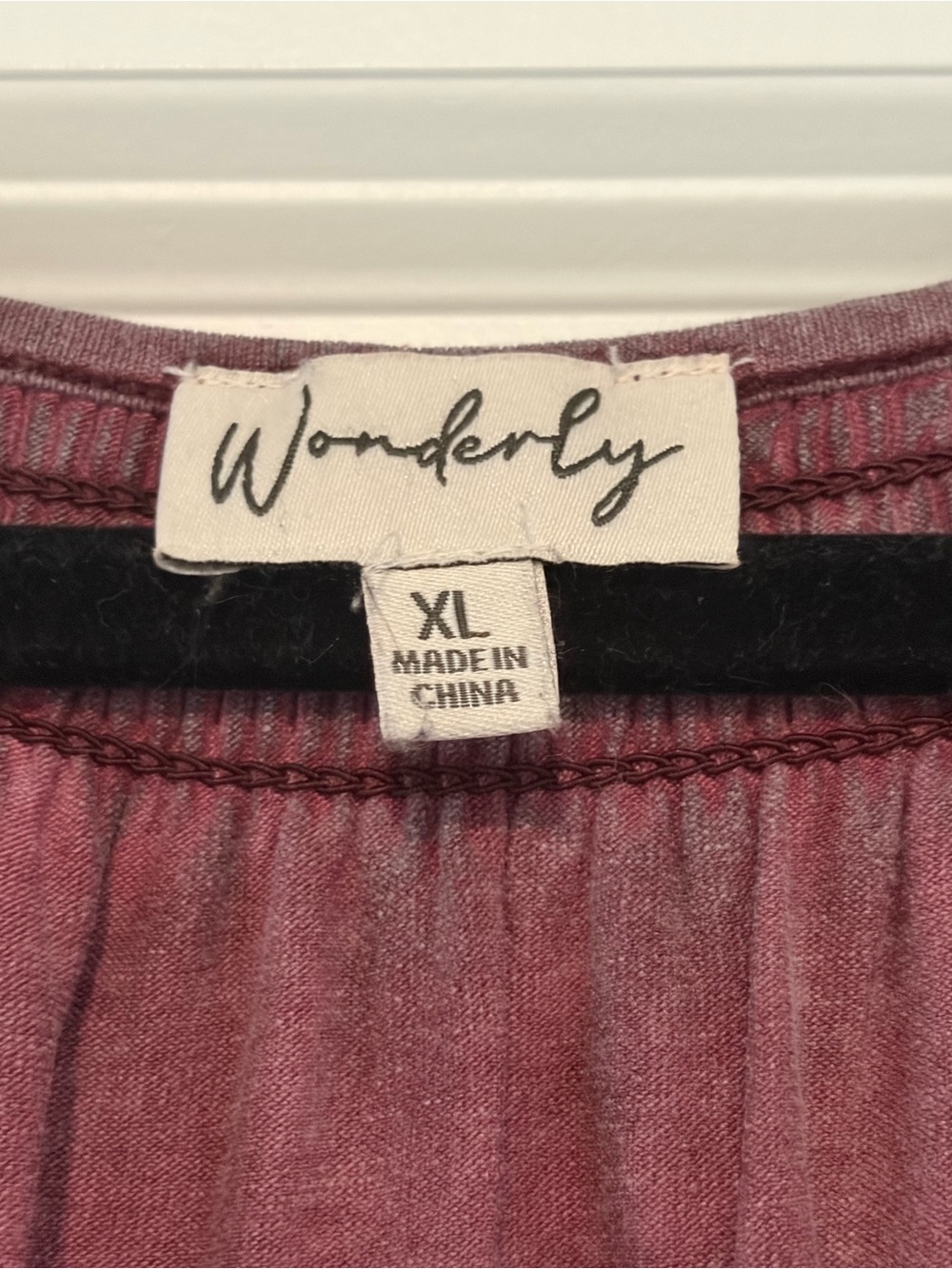 3/$20 Wonderly Washed Plum V-Neck Tunic - Picture 2 of 3